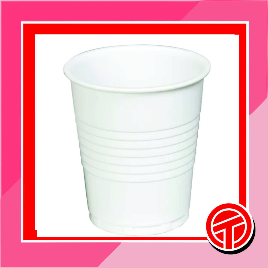 Vaso plástico blanco mediano x 100