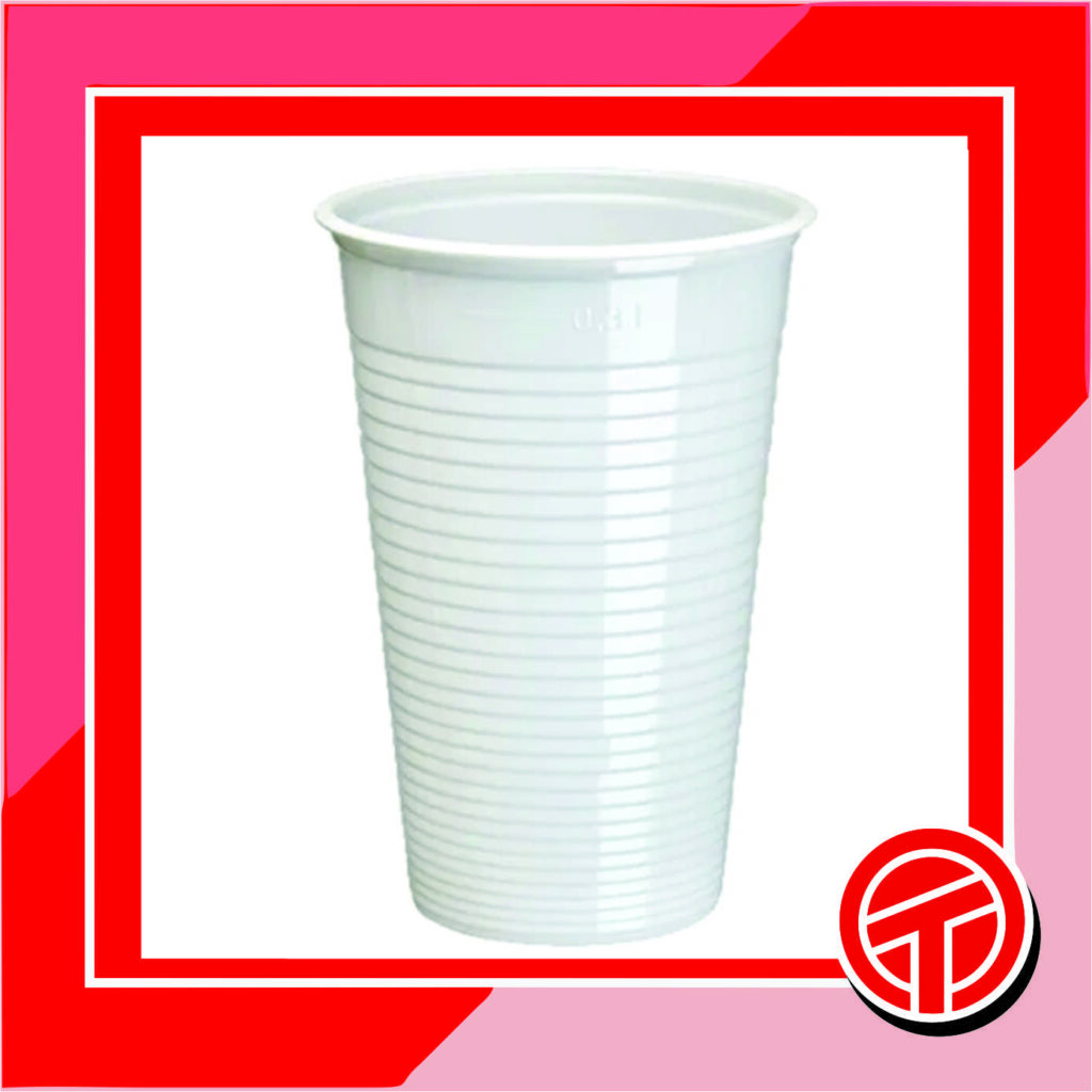 Vaso plástico blanco grande x 100