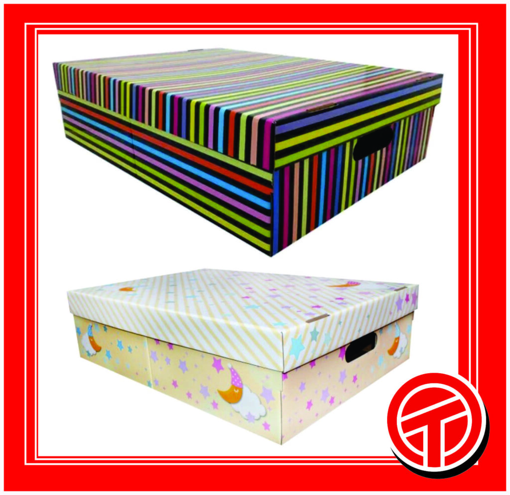 Caja decorada para armar bajo cama